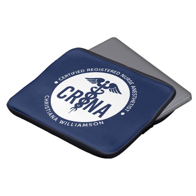 Custom CRNA Certified Registered Nurse Anaesthetis Laptop Sleeve (Front Top)