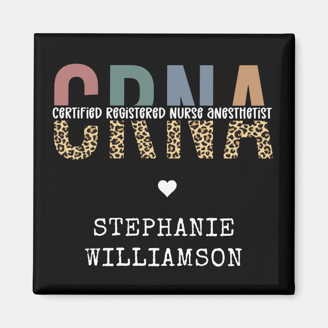 Custom CRNA Certified Registered Nurse Anaesthetis Magnet (Front)