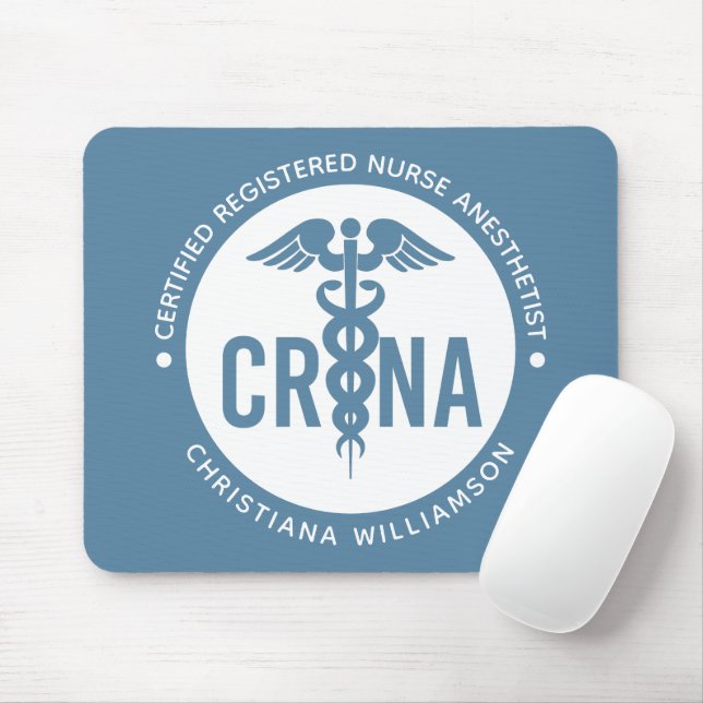 Custom CRNA Certified Registered Nurse Anaesthetis Mouse Pad (With Mouse)