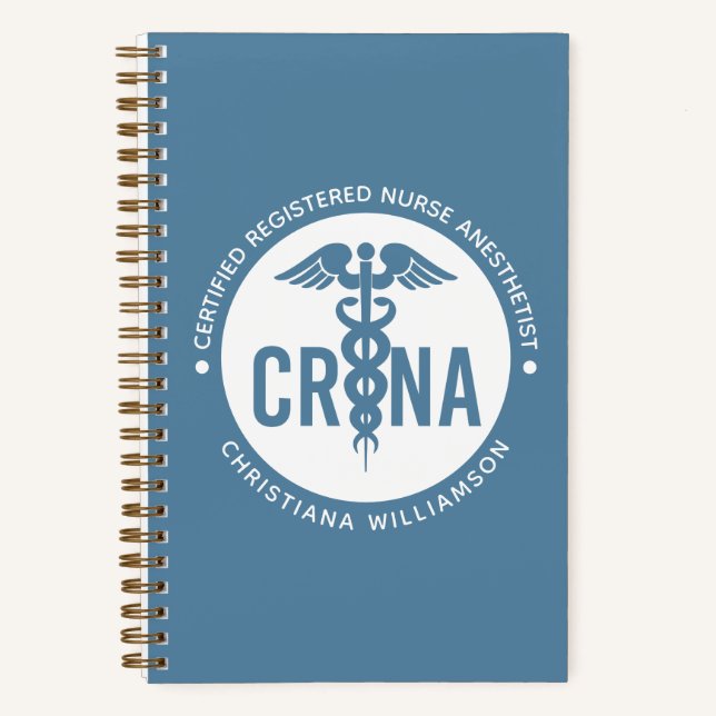 Custom CRNA Certified Registered Nurse Anaesthetis Notebook (Front)