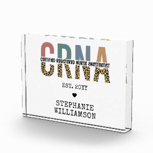 Custom CRNA Certified Registered Nurse Anaesthetis Photo Block