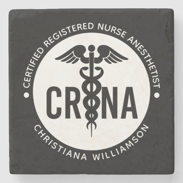 Custom CRNA Certified Registered Nurse Anaesthetis Stone Coaster (Front)