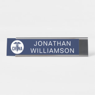 Custom CRNA Certified Registered Nurse Anesthetist Desk Name Plate