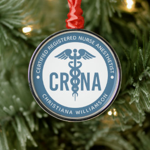 Custom CRNA Certified Registered Nurse Anesthetist Metal Tree Decoration