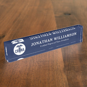 Custom CRNA Certified Registered Nurse Anesthetist Nameplate