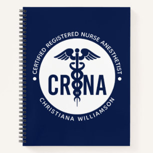 Custom CRNA Certified Registered Nurse Anesthetist Notebook