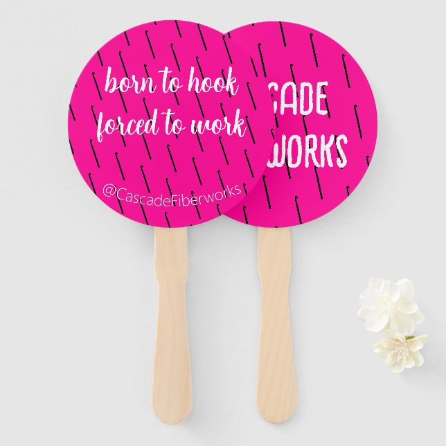 Custom crochet hook market fan (Front and Back)