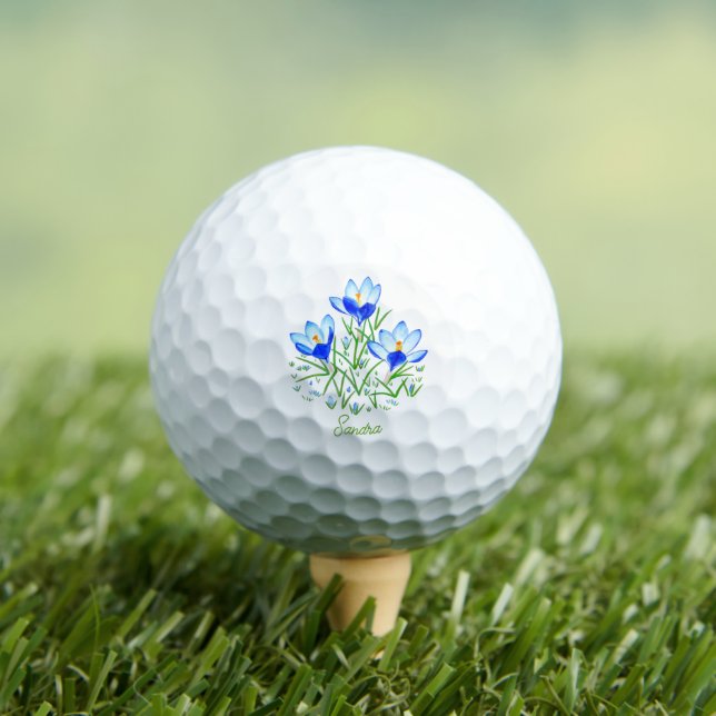 Custom Crocus Flowers Golf Balls (Insitu Tee)