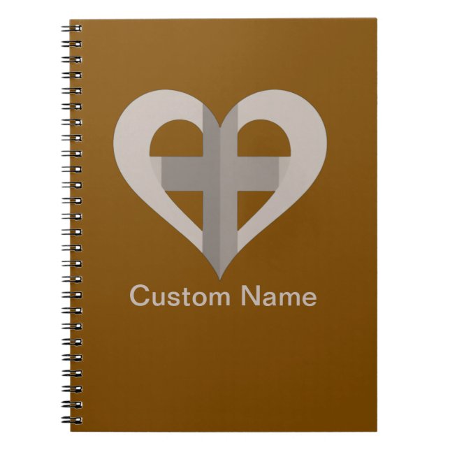 Custom Cross And Heart Notebook (Front)