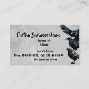 Custom Crow Corvid Bird Nature Wildlife art Business Card