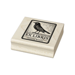 Custom crow raven Exlibris  Rubber Stamp