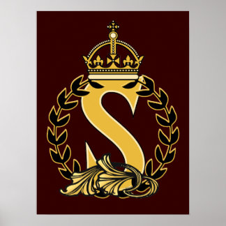 Custom Crown Monogram - S Poster