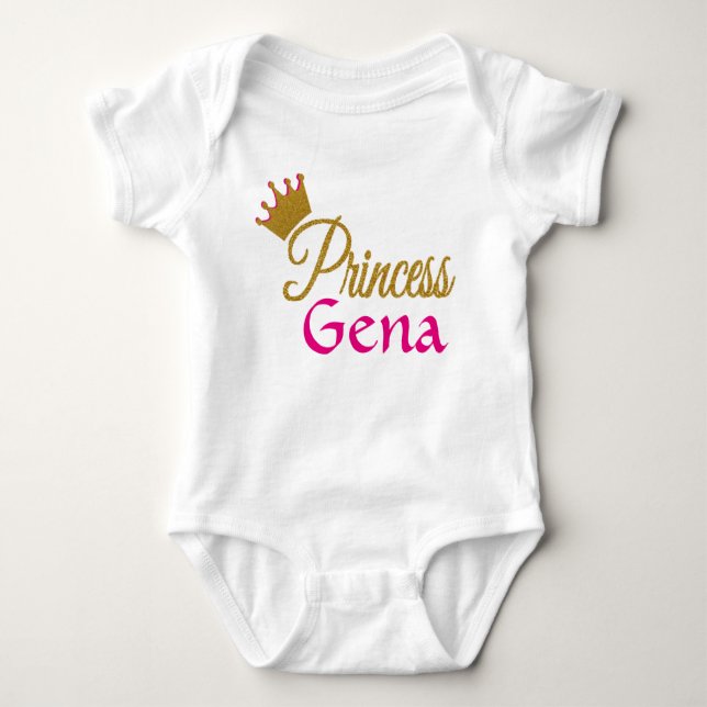 Custom Crown Princess Baby Bodysuit (Front)