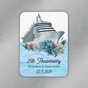Custom Cruise 25th Wedding Anniversary Keepsake Magnet
