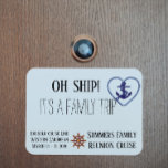 Custom Cruise Door Family Personalised Ship Magnet<br><div class="desc">This design was created though digital art. It may be personalised in the area provide or customising by choosing the click to customise further option and changing the name, initials or words. You may also change the text colour and style or delete the text for an image only design. Contact...</div>