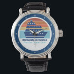 Custom Cruise Ship Ocean Liner Sunset Captain Watch<br><div class="desc">Cool custom cruise ship wristwatch for your family reunion or spring break trip to Bermuda,  The Bahamas,  or The Caribbean. Customise this cute keepsake for an ocean liner worker or boat captain.</div>