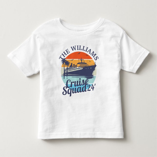 Custom Cruise Squad Family Group Friends Sunset Toddler T-Shirt (Front)
