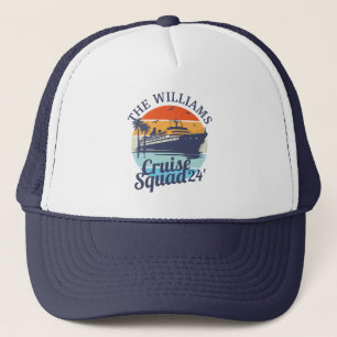 Custom Cruise Squad Family Group Friends Sunset Trucker Hat