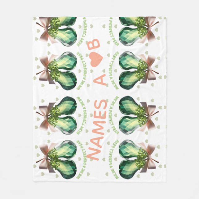 Custom Crystal Valentine Gift  Fleece Blanket (Front)