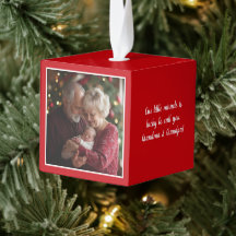Custom Cube Christmas Ornament Photo Custom Text