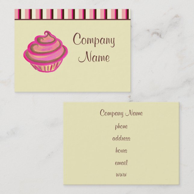 Custom Cupcake Bakery Business Cards (Front/Back)