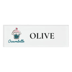 Custom Cupcake Bakery Logo Business Name Tag