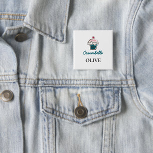 Custom Cupcake Bakery Logo Business Name Tag 15 Cm Square Badge