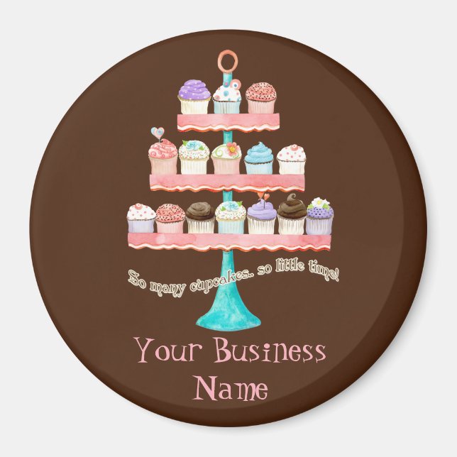 Custom Cupcake Sweet Shoppe Business Magnets (Front)