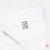 Custom Currency Symbol price stickers for business (Envelope)