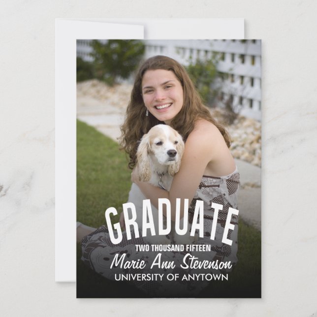 Custom curve modern graduate announcement (Front)