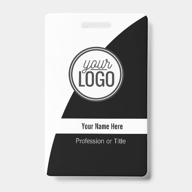Custom Curved Colour Block Professional Name Badge ID Badge (Front)
