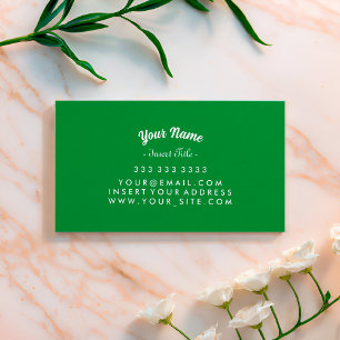 Custom Curved Text Kelly Green Business Card
