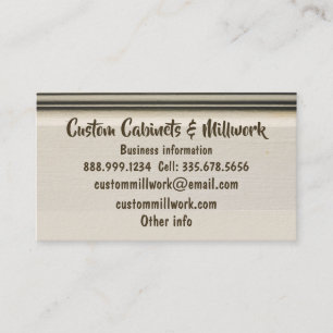 Custom Custom Cabinets & Millwork Business Card