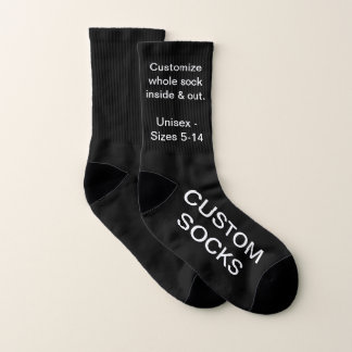 Custom Customisable Small Black Socks