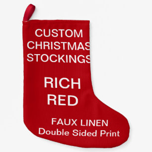 Custom Customisable SMALL RED Christmas Stocking