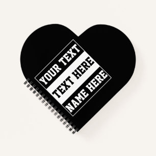Custom customise name text personalise gift notebook