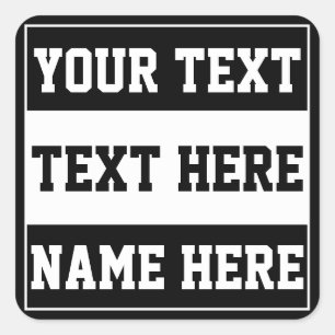 Custom customise name text personalise gift square sticker