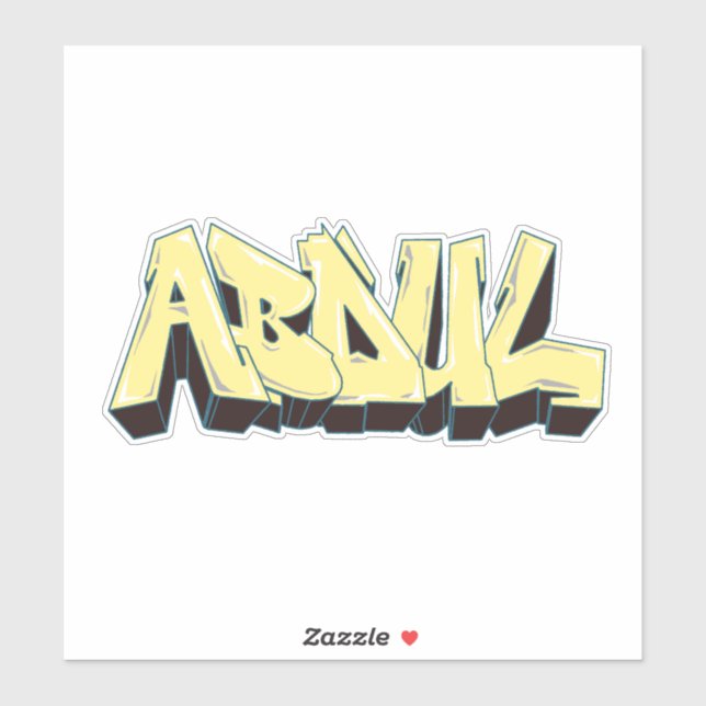 Custom-Cut "Abdul" Graffiti Vinyl Sticker (Sheet)