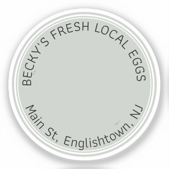Custom-Cut Local Eggs Vinyl Sticker Vintage Green (Front)