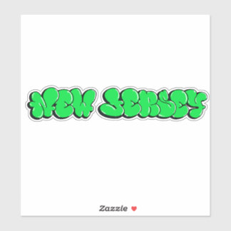 Custom-Cut "New Jersey" Graffiti Vinyl Sticker
