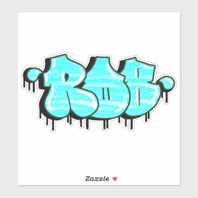 Custom-Cut "Rob" Graffiti Vinyl Sticker (Sheet)