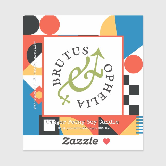 Custom-Cut Vinyl Abstract Geometric Product Label  (Sheet)