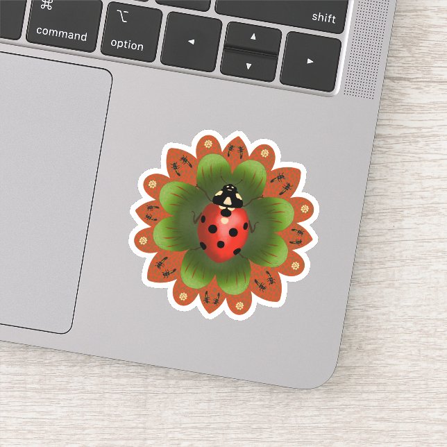 Custom Cut Vinyl Ladybug Sticker (Detail)
