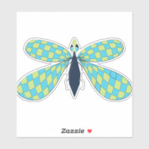 Custom-Cut Vinyl Sticker dragonfly