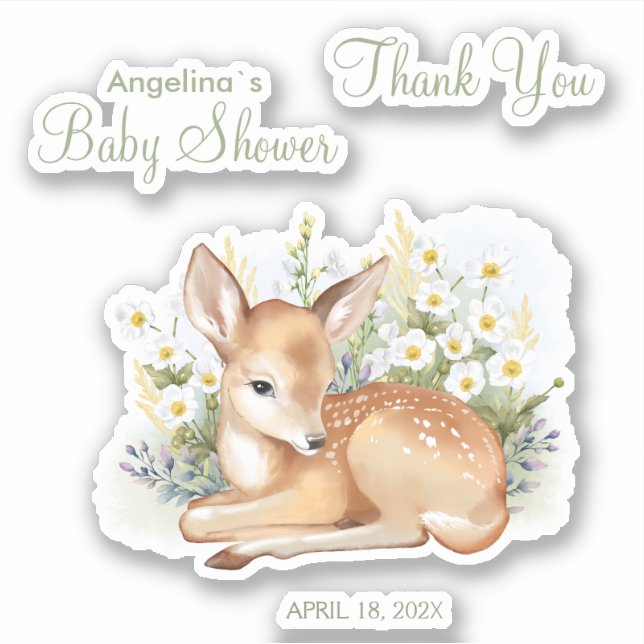 Custom-Cut Vinyl Sticker for baby shower. (Front)