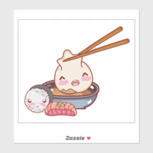 CUSTOM CUT VINYL STICKER  : KAWAII CUTE SUSHI FOOD