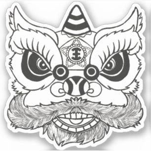 Custom-Cut Vinyl Sticker   Lion Dance 舞獅