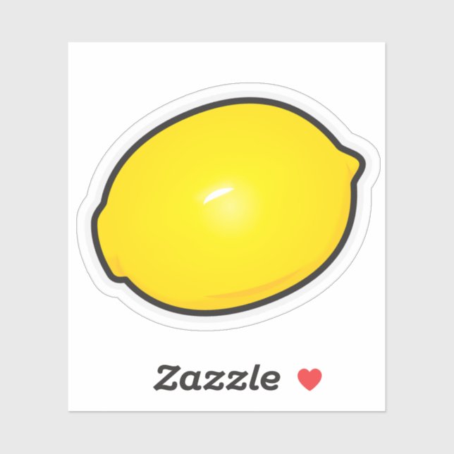 Custom-Cut Vinyl Sticker of a Lemon (Sheet)