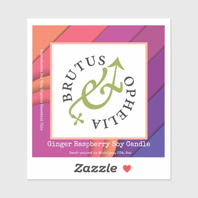 Custom-Cut Vinyl Sticker Product Label Watercolor (Sheet)