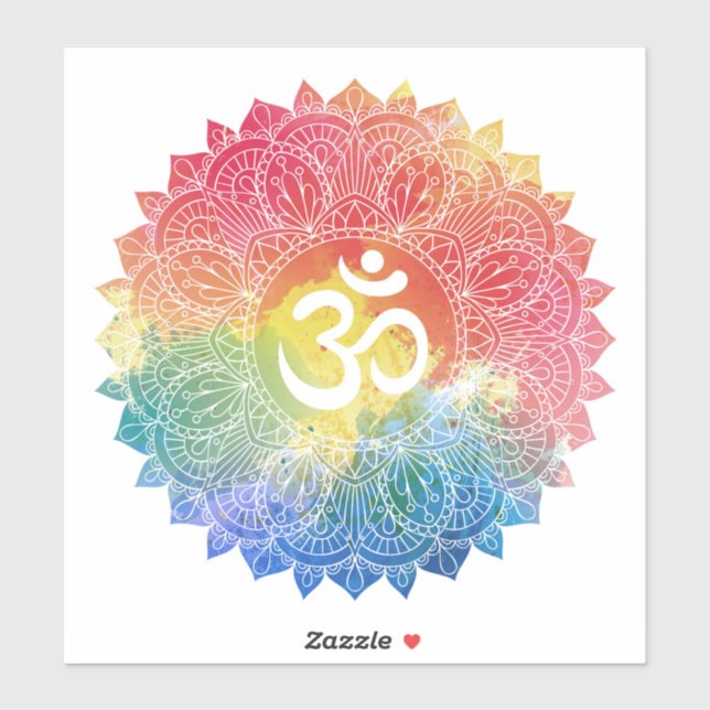 CUSTOM CUT VINYL STICKER : RAINBOW MANDALA (Sheet)
